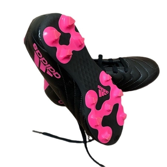 ADIDAS Kids Cleats - Black and Pink - Size 1 - Picture 3 of 6